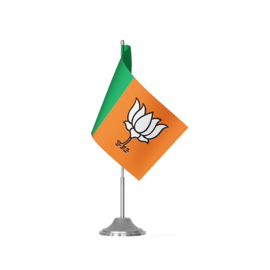 BJP Table Flag – Premium Desk Flag for Bharatiya Janata Party Supporters