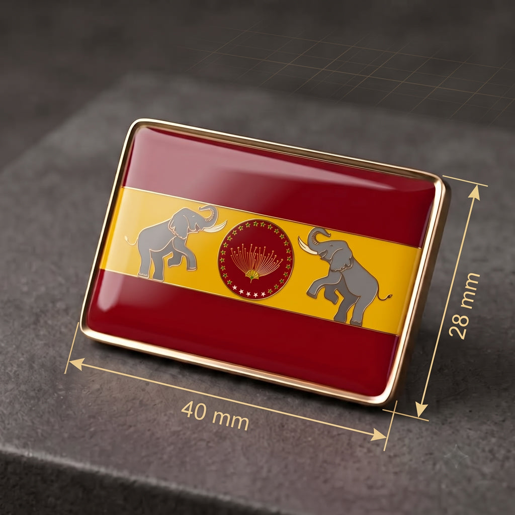 TVK Party Flag Metal Badge for Shirts | Tamilaga Vettri Kazhagam Shirt Magnets | 40mm x 28mm