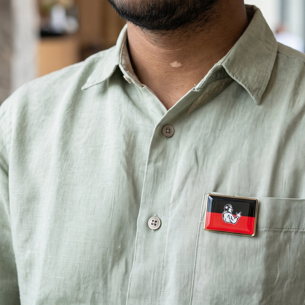 ADMK Party Flag Metal Badge for Shirts | AIADMK Shirt Magnets | 40mm x 28mm